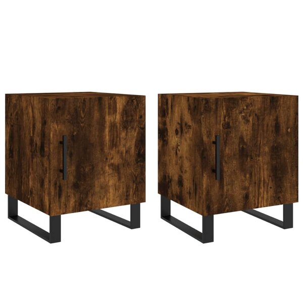 vidaXL Tables de chevet 2 Pièces chêne fumé 40x40x50 cm bois d'ingénierie