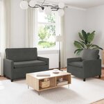 vidaXL Ensemble de Canapés 2 Pièces Gris foncé Tissu