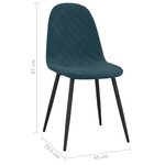 vidaXL Chaises à manger lot de 6 bleu velours