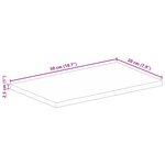 vidaXL Dessus de table 50x20x2 5 cm rectangulaire bois massif d'acacia