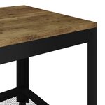 Vidaxl table basse marron foncé et noir 90x45x45 cm mdf et fer