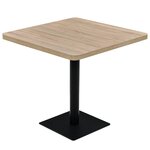 vidaXL Table de bistro MDF et acier Carré 80x80x75 cm Couleur de chêne
