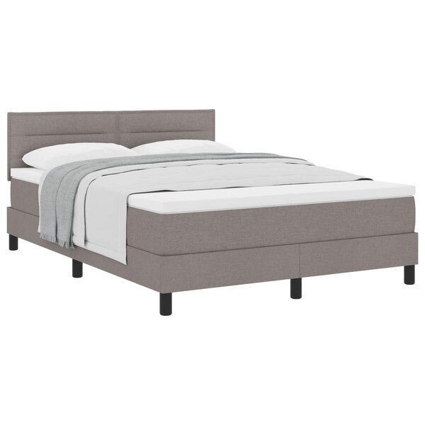 vidaXL Lit à ressorts avec matelas Taupe 140 x 190 cm tissu