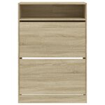 vidaXL Armoire à chaussures 2 tiroirs rabattables chêne sonoma