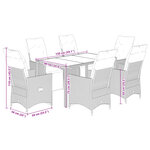 vidaXL Ensemble de bistro de jardin 7 Pièces coussins beige poly rotin