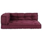 vidaXL Coussin de canapé sur palette 3 Pièces Marron tissu