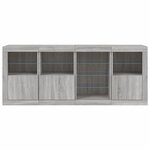vidaXL Buffet avec lumières LED sonoma gris 164x37x67 cm