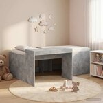vidaXL Lit haut pour enfants avec bureau Gris béton 80 x 200 cm