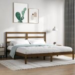 vidaXL Cadre de lit sans matelas marron miel 200x200cm bois pin massif