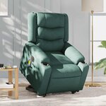 vidaXL Fauteuil inclinable de massage électrique Vert foncé Tissu