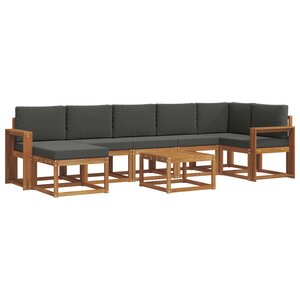 vidaXL Ensemble de canapés d'extérieur 8 pc Naturel et Anthracite