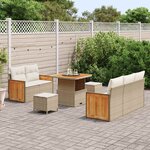 vidaXL Ensemble de canapé de jardin avec coussin 8 Pièces Beige et crème