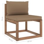 Vidaxl salon palette de jardin 4pièces avec coussins bois de pin imprégné