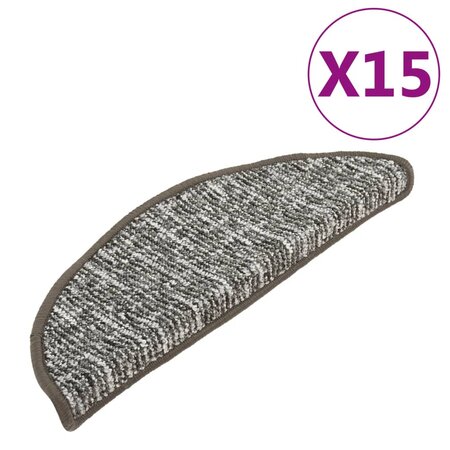 vidaXL Tapis de marches d'escalier 15 Pièces Anthracite 65x21x4 cm