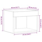 Armoire Wall vidaXL avec lumières LED Chêne Noir 40x30x30 cm
