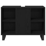 vidaXL Ensemble de mobilier de salle de bain avec stockage 3 Pièces Noir