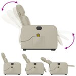 vidaXL Fauteuil inclinable de massage électrique crème similicuir