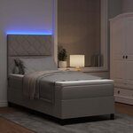 vidaXL Lit à ressorts avec matelas Taupe 90 x 200 cm tissu