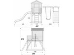 Maisonnette "paul" avec toboggan et mur d'escalade - 497 x 260 x 275 cm