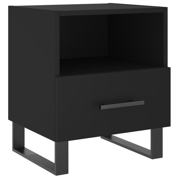 vidaXL Table de chevet noir 40x35x47 5 cm bois d’ingénierie