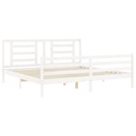 vidaXL Cadre de lit sans matelas blanc 200x200 cm bois massif