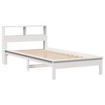vidaXL Lit bibliothèque sans matelas blanc 90x200cm bois de pin massif