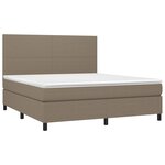 vidaXL Sommier à lattes de lit et matelas et LED Taupe 160x200cm Tissu