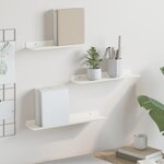 vidaXL Étagère flottante 3 Pièces Blanc 40 x 9 x 2 5 cm Acier