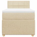 vidaXL Sommier à lattes de lit avec matelas Crème 100x200 cm Tissu