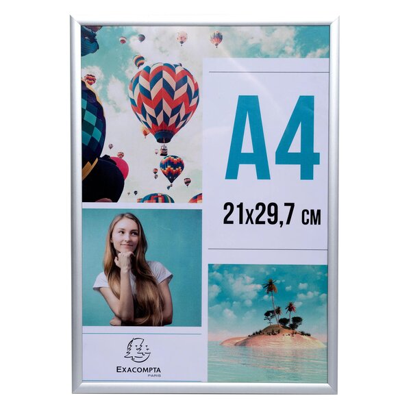 Cadre Photo Aluminium A4 - Argent - Exacompta