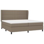 vidaXL Sommier à lattes de lit avec matelas Taupe 200x200 cm Tissu
