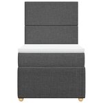 vidaXL Sommier à lattes de lit avec matelas Gris foncé 90x200 cm Tissu