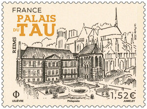 Timbre - Palais du Tau - Reims - Lettre Verte