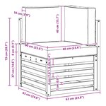vidaXL Canapé d'angle extérieur Bois d'Acacia Massif Blanc