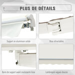 Store banne manuel rétractable aluminium polyester imperméabilisé 3L x 2 5l m crème