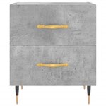vidaXL Table de chevet gris béton 40x35x47 5 cm bois d’ingénierie