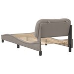 vidaXL Cadre de lit avec tête de lit Taupe 90x200 cm Tissu