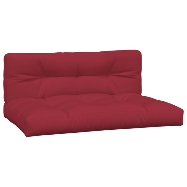 vidaXL Coussins de palette lot de 2 rouge bordeaux tissu