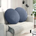 vidaXL Coussins de siège 2 Pièces Bleu Ø 60 cm Tissu en velours côtelé