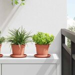 vidaXL Pot à fleurs rond 6 Pièces Rouge brique Ø 12 5 x 10 cm Plastique