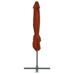 vidaXL Parasol de jardin en porte-à-faux avec mât en acier terre cuite