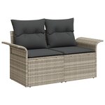 Ensemble de Canapé de Jardin de 8 pièces vidaXL avec Coussins Gris Clair en Rattan Poly
