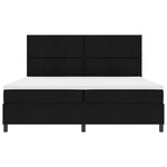 vidaXL Lit à ressorts box avec matelas noir 200x200 cm en tissu