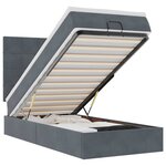 vidaXL Cadre de lit ottoman avec matelas gris foncé 90x190 cm velours
