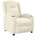 vidaXL Fauteuil inclinable Blanc crème Similicuir