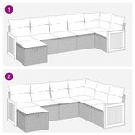 vidaXL Salon de jardin avec coussins 7 Pièces beige résine tressée