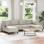 vidaXL Ensemble de meubles pour le salon 6 Pièces Avoine Tissu