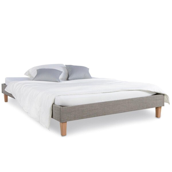 Lit rembourré avec matelas 140x200 Sommier à lattes