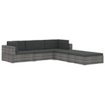 vidaXL Siège central sectionnel 1 pc et coussins Résine tressée Gris