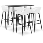 vidaXL Ensemble de bar 5 Pièces Noir et blanc